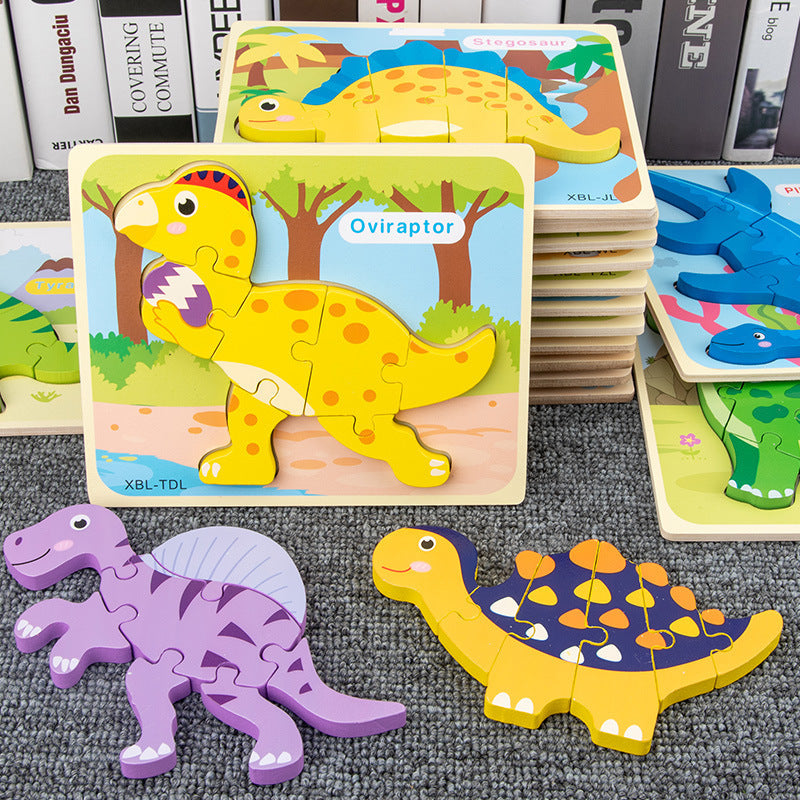 Baby Wooden Cartoon  Puzzle Jigsaw for Kids Educational Puzzle Toys