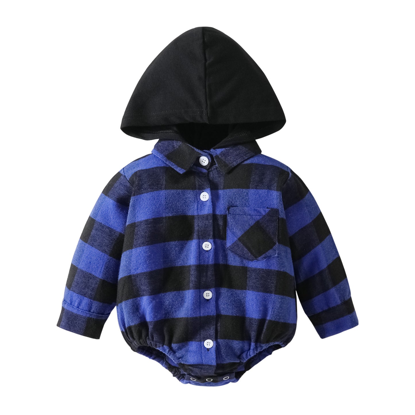 Baby Clothing Christmas Baby Plaid Button Hooded