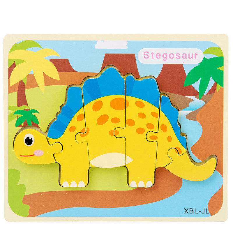 Baby Wooden Cartoon  Puzzle Jigsaw for Kids Educational Puzzle Toys